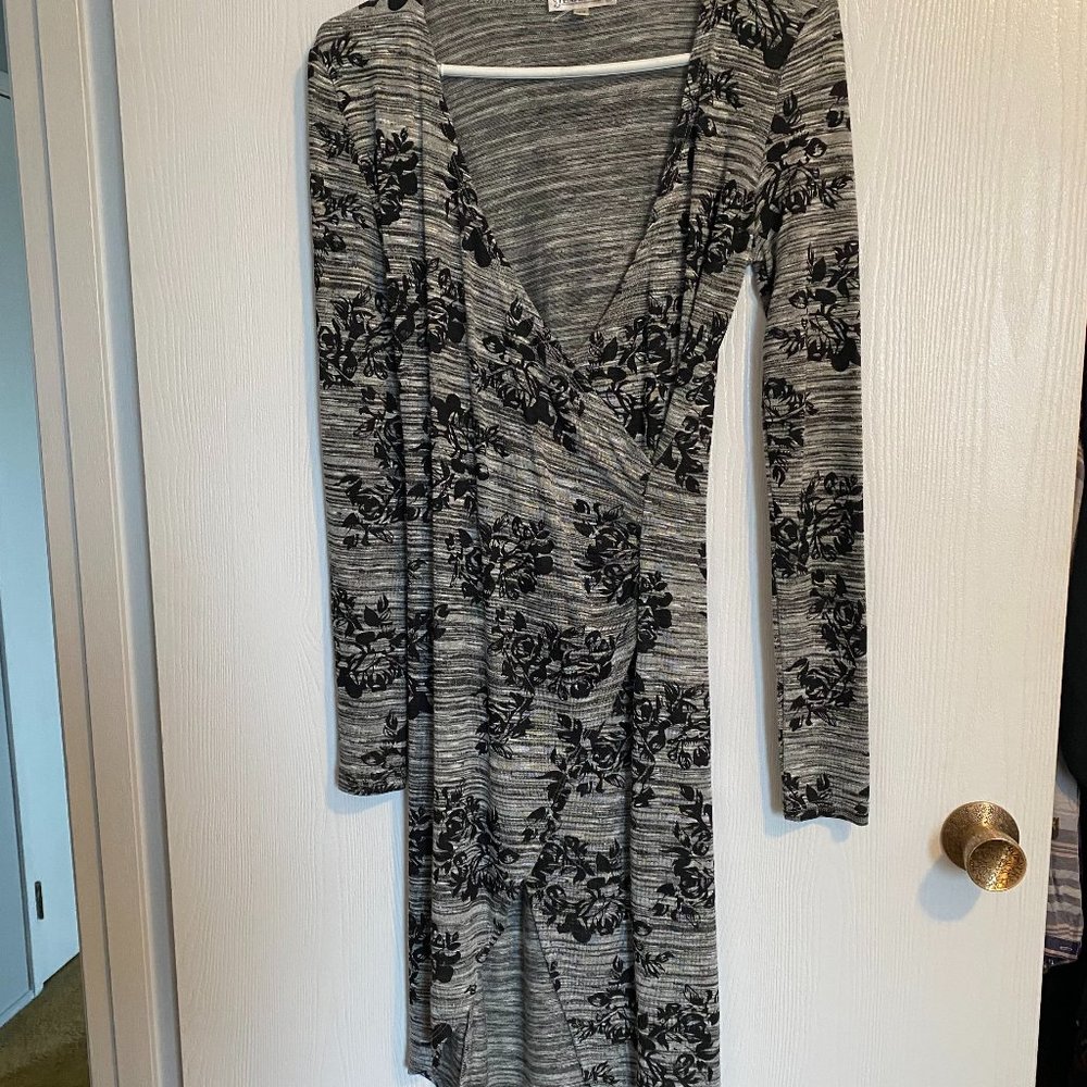 Temperance Faux-Wrap Stretch dress